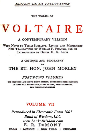 The Works of Voltaire, Vol. 7 of 42 vols + INDEX volume 43